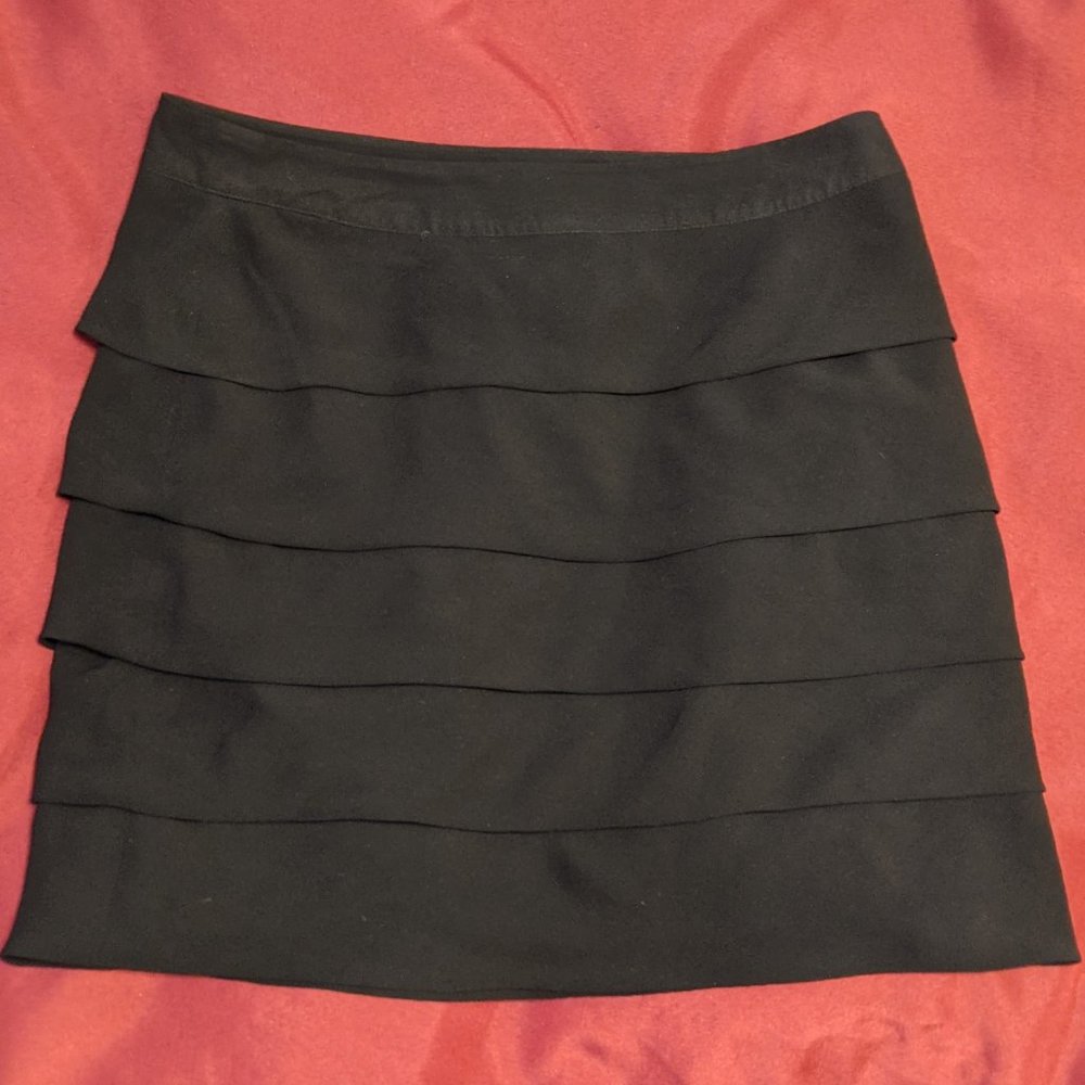 Black Ruffle Mini Skirt - M